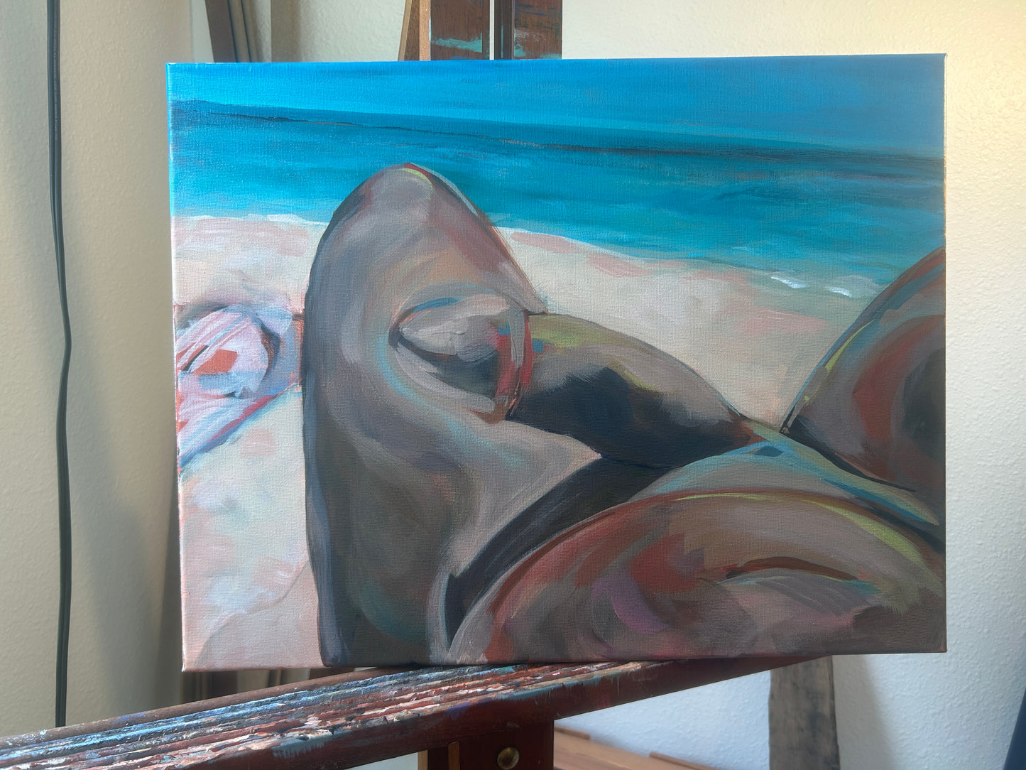 See the painting process for "Clothing Optional"