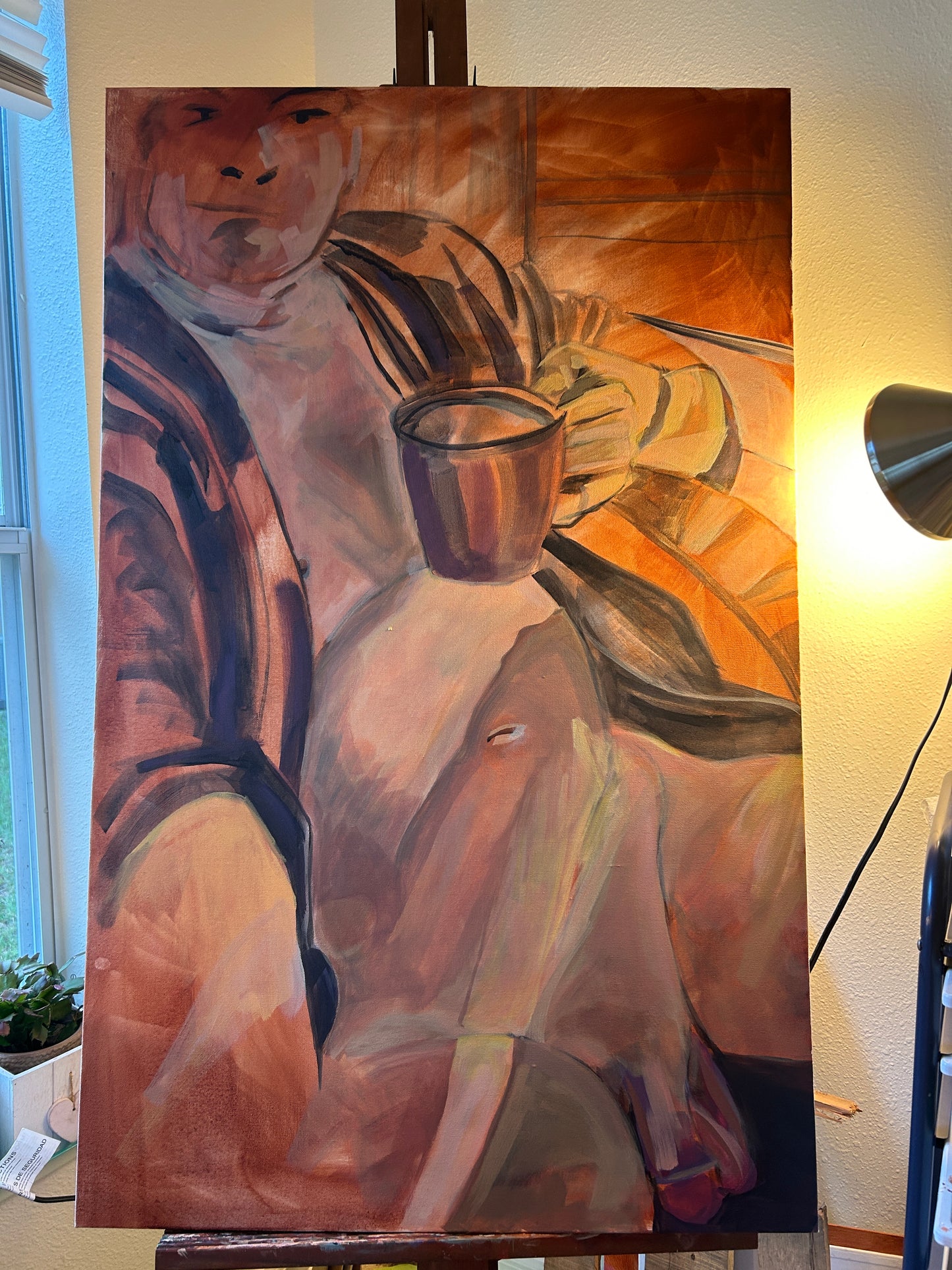 See the painting process for "Cuppa"