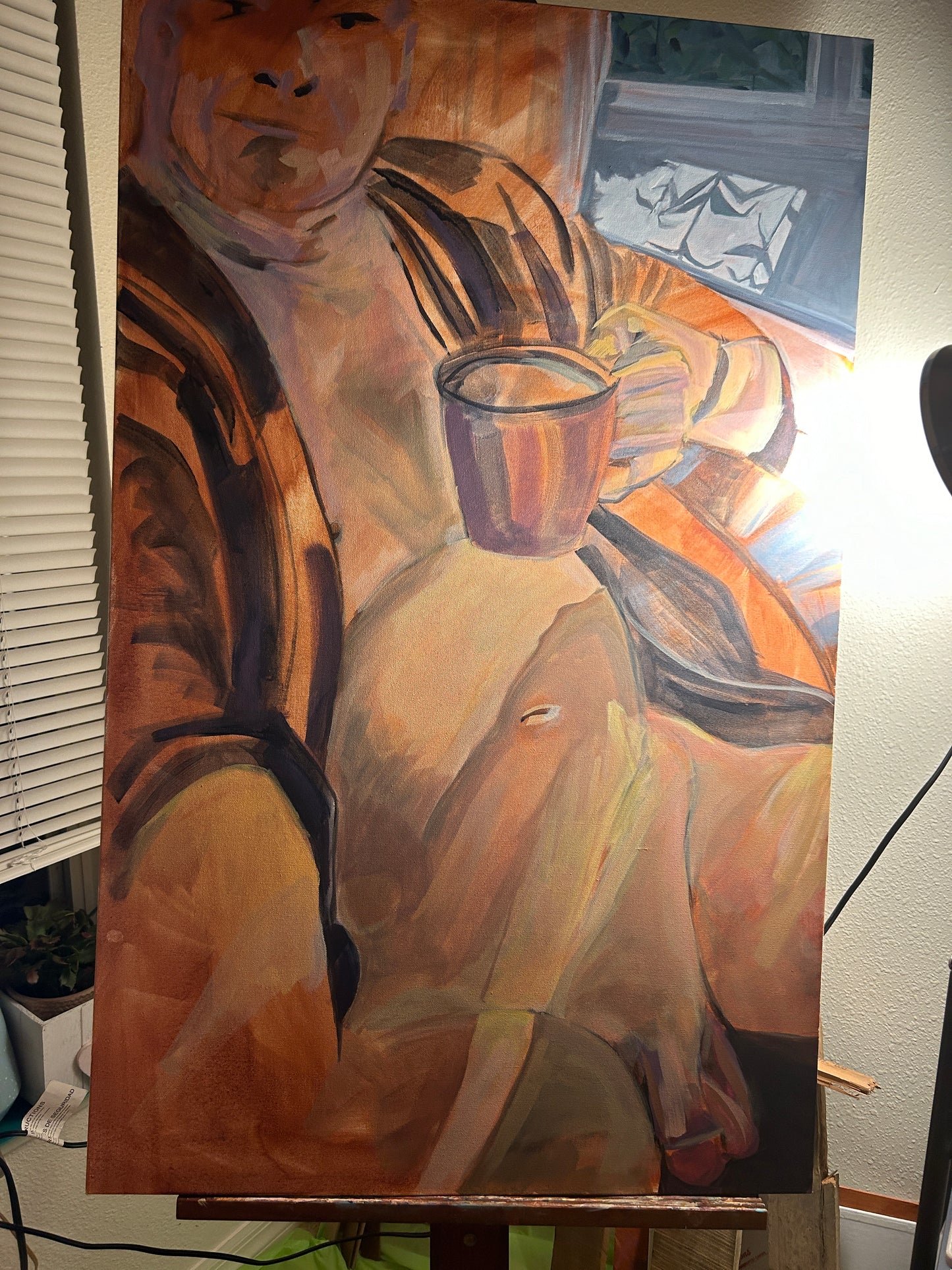 See the painting process for "Cuppa"